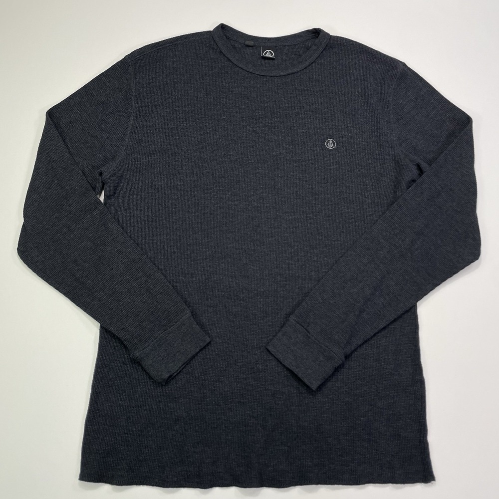 Vintage Volcom Thermal Long Sleeve Shirt Men's Size XL Gray Pullover
